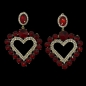 Rhinestone Love Heart Pierced Earring