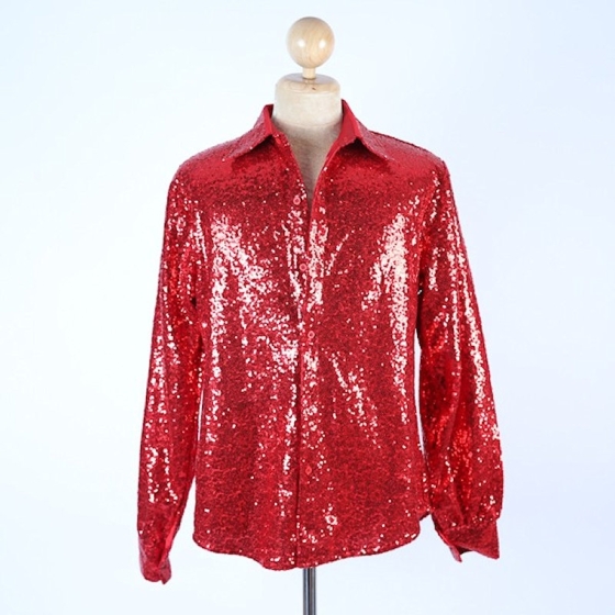 Hire-Red Sequin Shirt