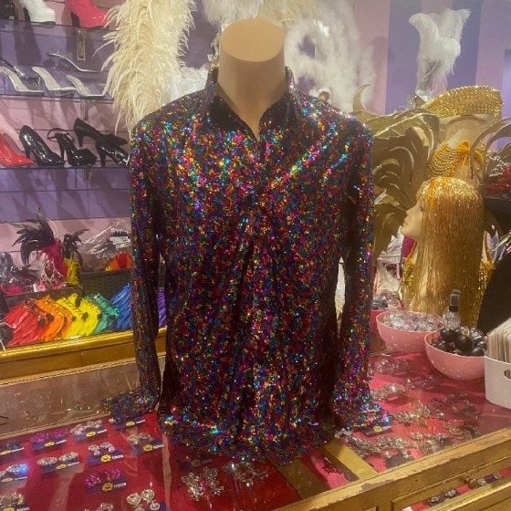 Hire-Rainbow Sequin Shirt