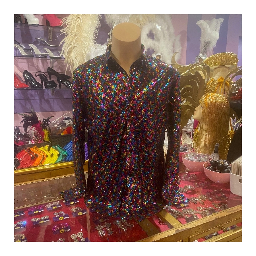 Hire-Rainbow Sequin Shirt