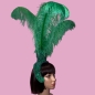 Lace Fountain Feathered Headpiece with 3 Ostrich Feathers