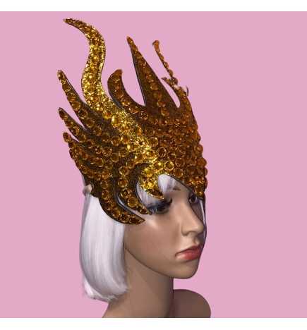 Gold Medusa Stoned Headpiece