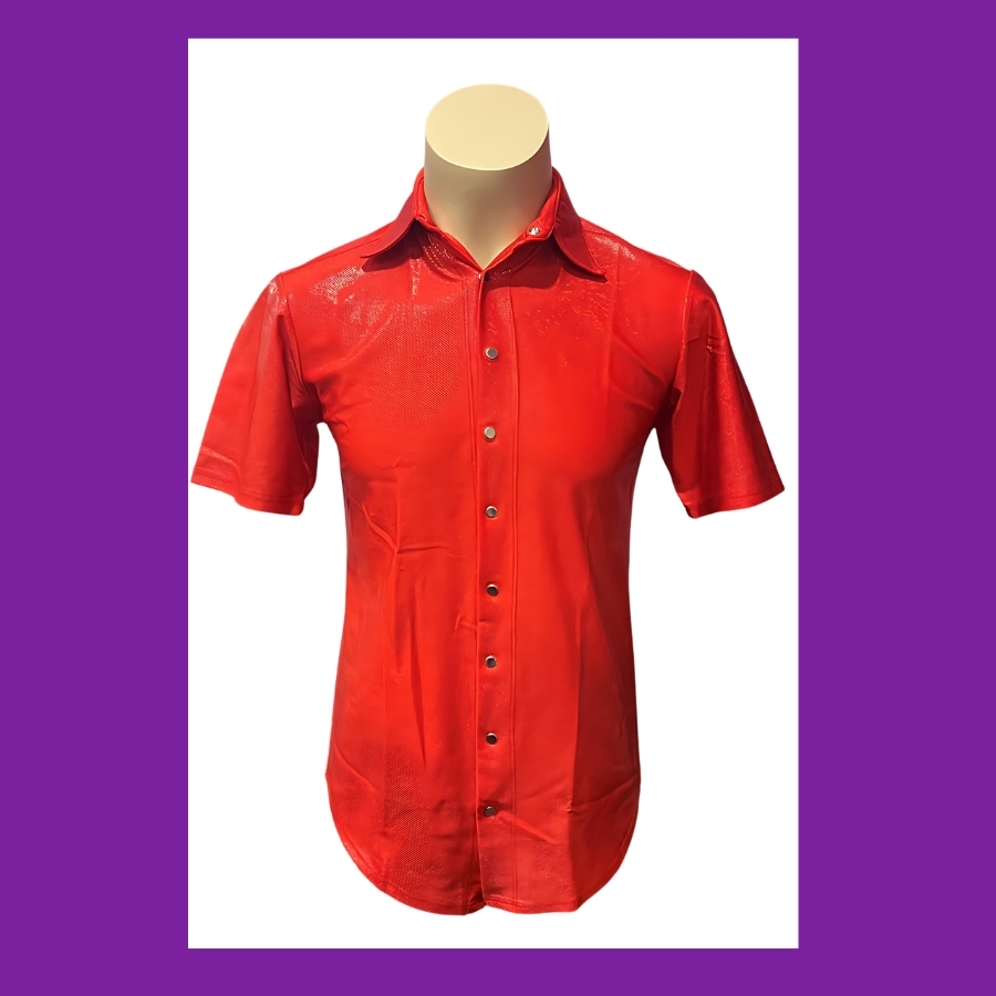 Hire-Red Shiny Lycra Shirt