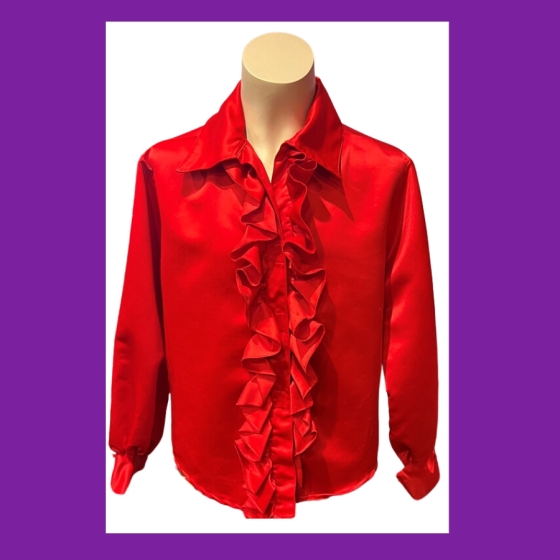 Hire-Red Ruffle Shirt