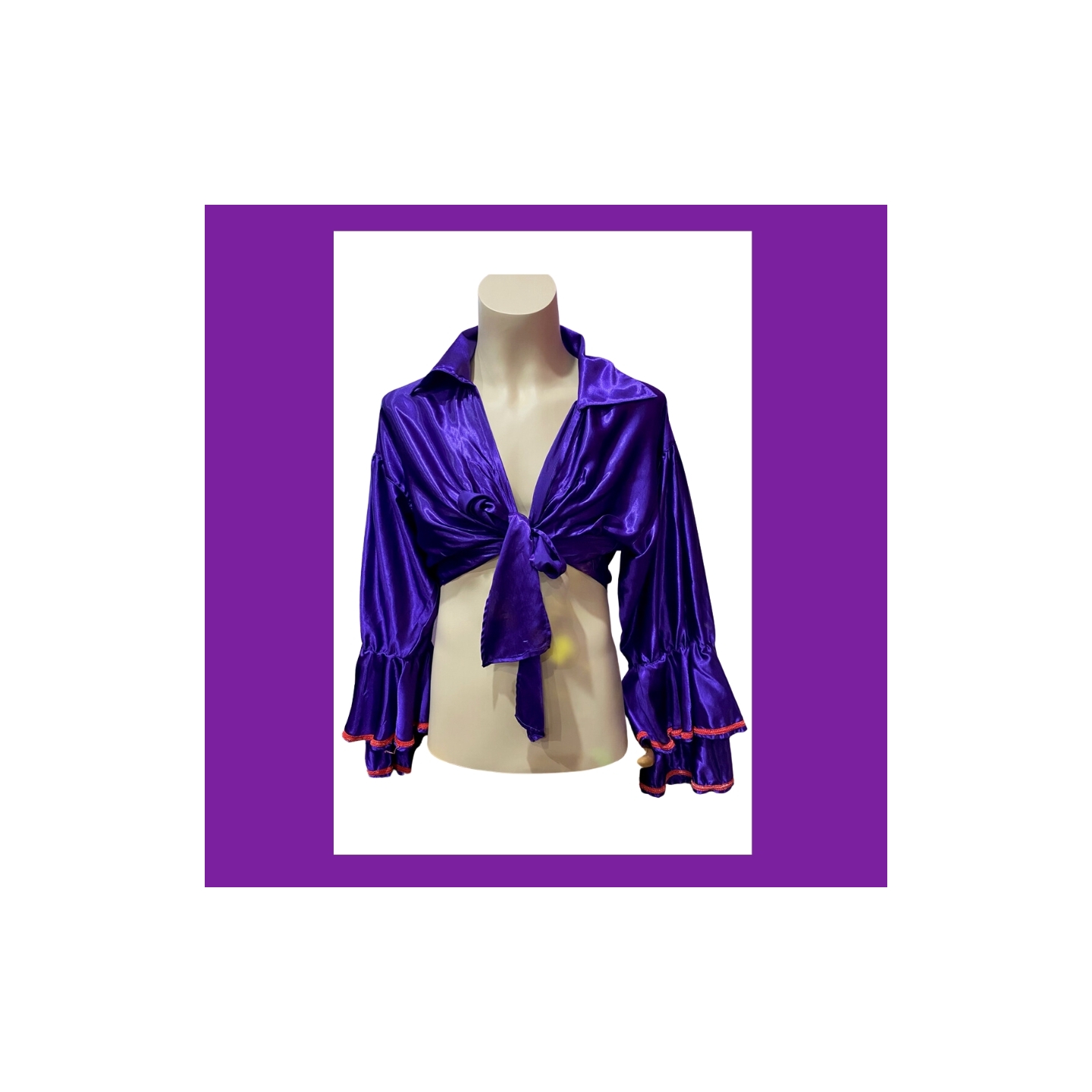 Hire-Purple Rio Crop Shirt