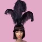 Lace Fountain Feathered Headpiece with 3 Ostrich Feathers Lace Fountain Feathered Headpiece with 3 Ostrich Feathers