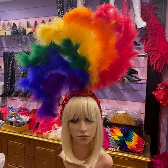 Rainbow Gatsby Deluxe Feathered Headpiece