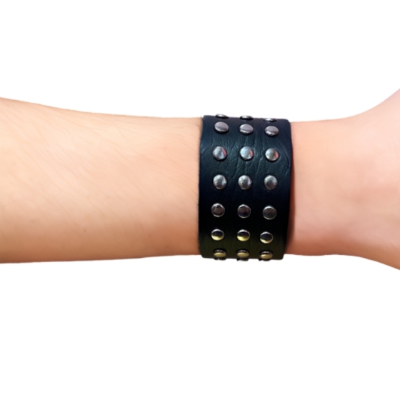 Leather Cuff with Flat Studs (Style 1)