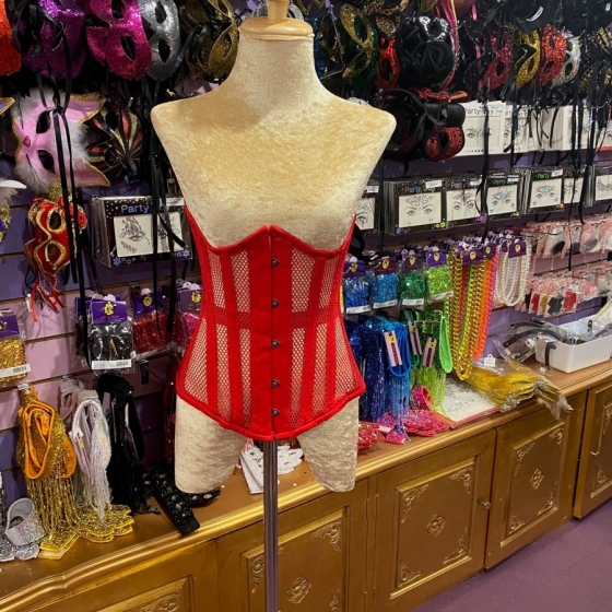 Red Mesh Underbust Corset