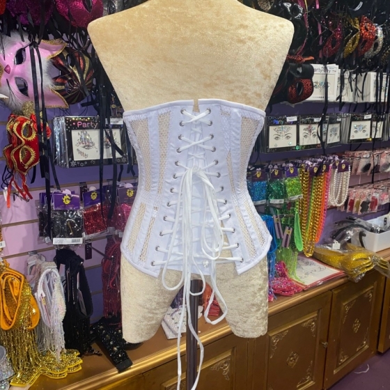 White Mesh Underbust Corset