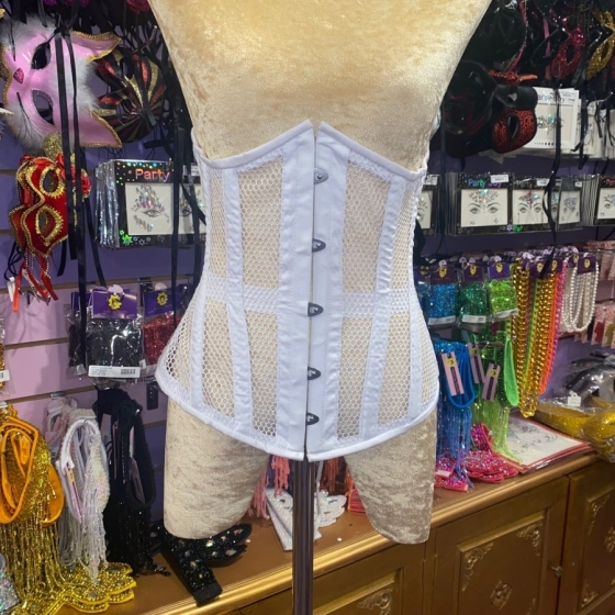 White Mesh Underbust Corset