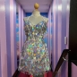 Hire-Low Back Diamond Cut Sequin Dress