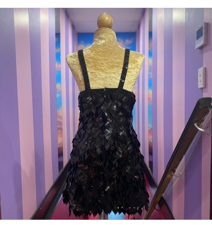 Hire-High Back Diamond Cut Sequin Dress