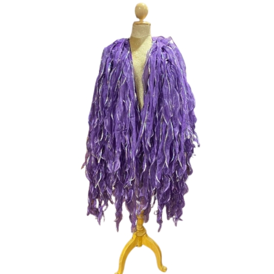 Purple Seaweed Crystal Organza Jacket with Sequin Trim