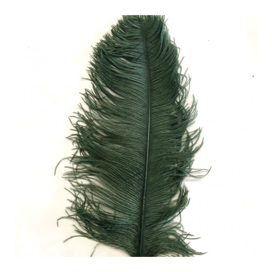 Dark Green Ostrich Feather Plume 50-55 cm