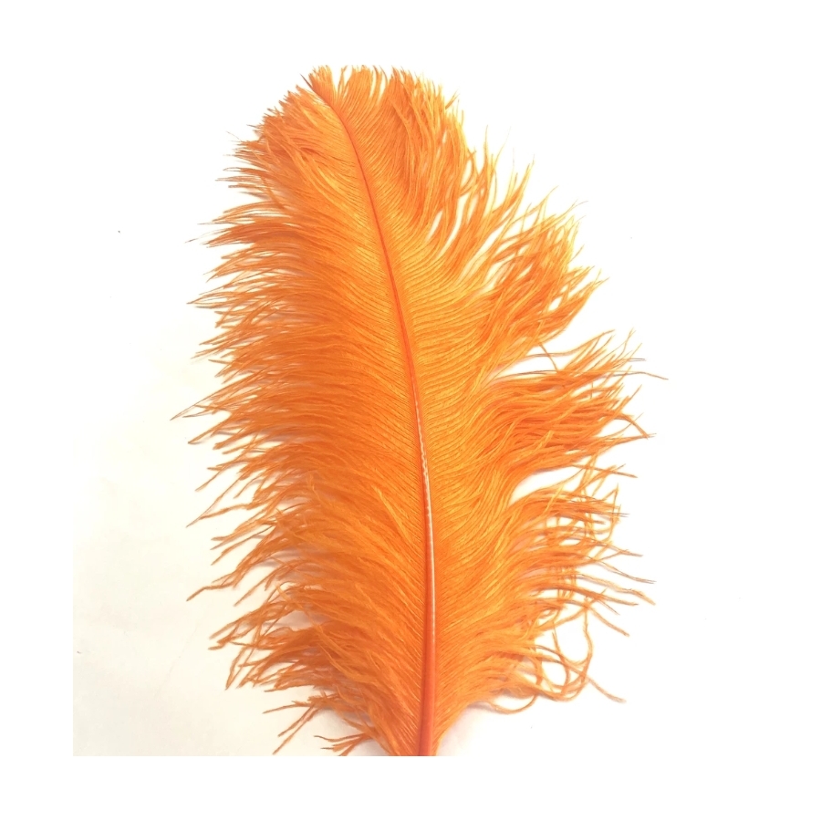 Orange Ostrich Feather Plume 50-55 cm