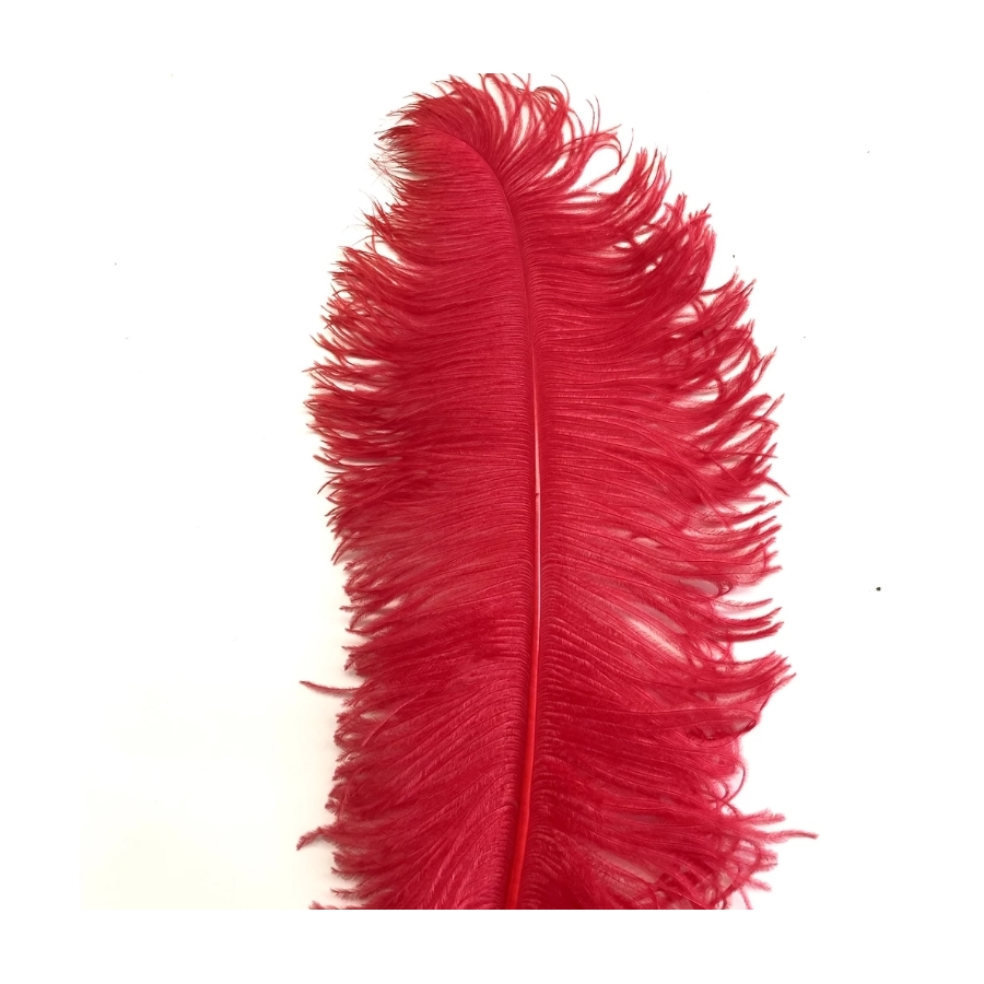 Red Ostrich Feather Plume 50-55 cm