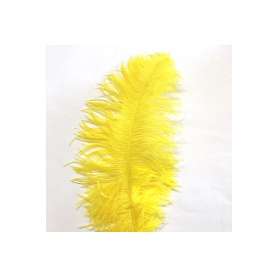 Yellow Ostrich Feather Plume 50-55 cm