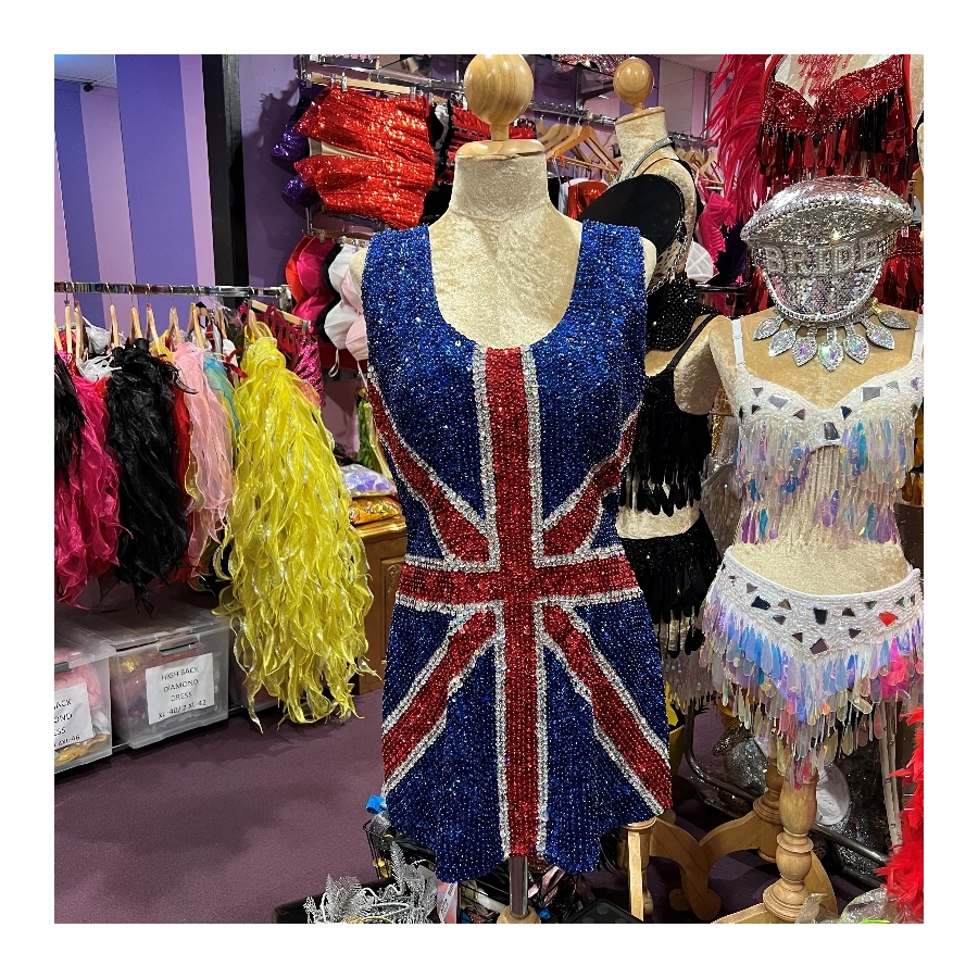 Sequin Union Jack Singlet Dress