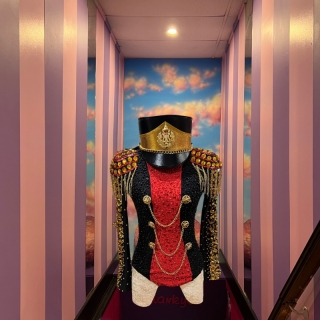 Black, Red and Gold Ringmaster Beaded Bodysuit