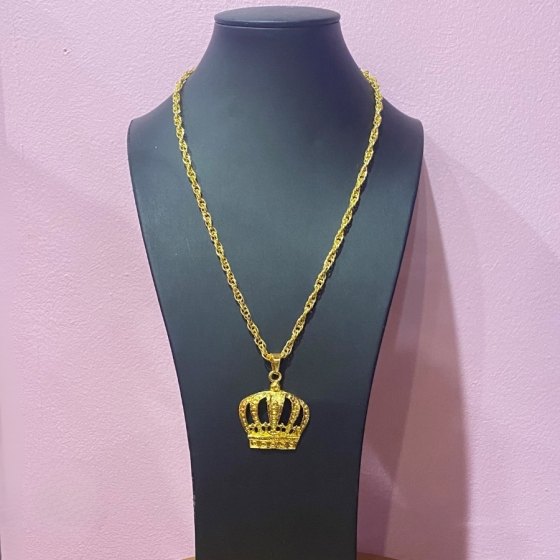 Gold Crown Chain Metal Necklace