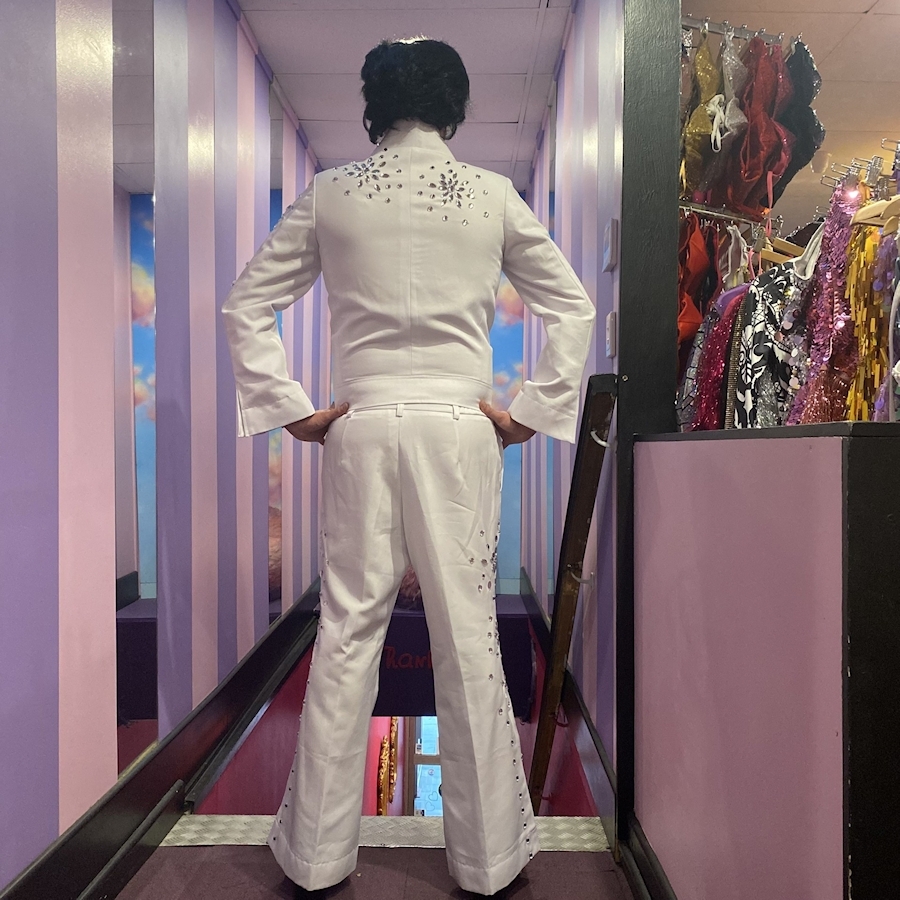 Hire-Elvis White Jacket & Pants Set