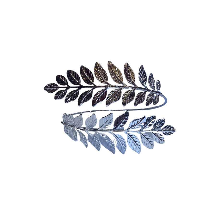 Silver Metal Leaf Armband
