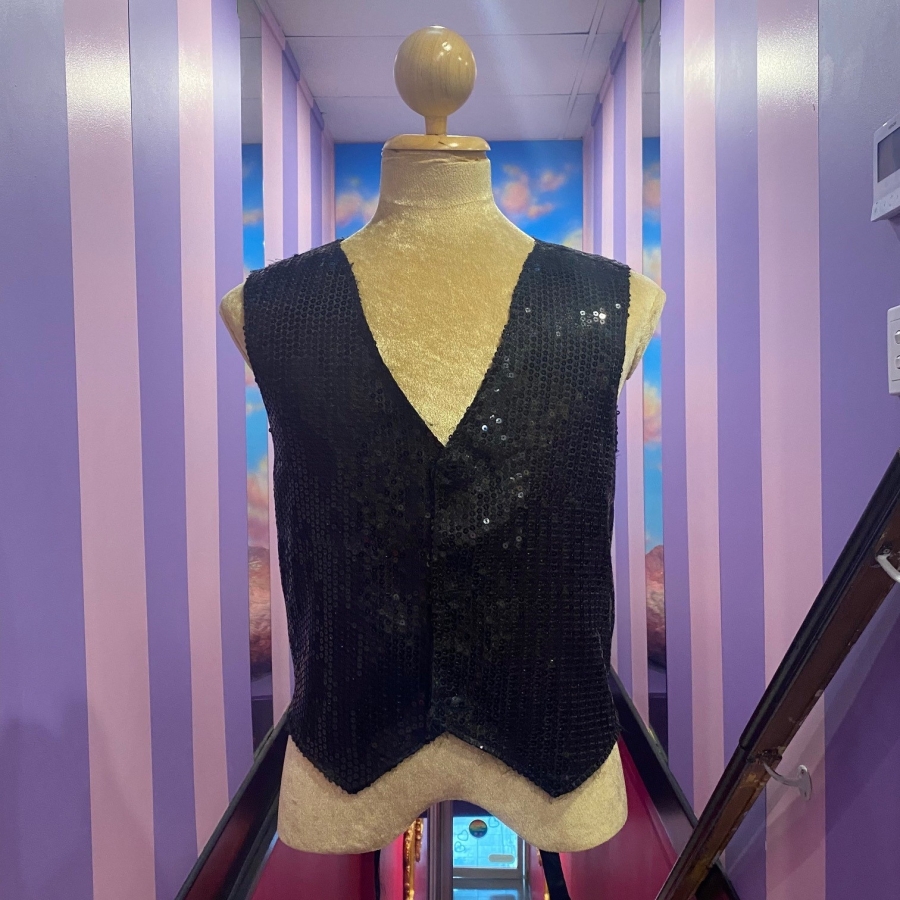 Black Sequin Vest