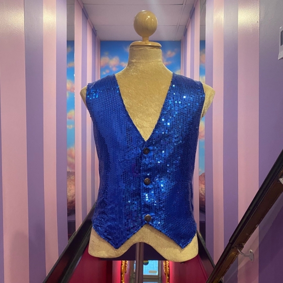 Blue Sequin Vest