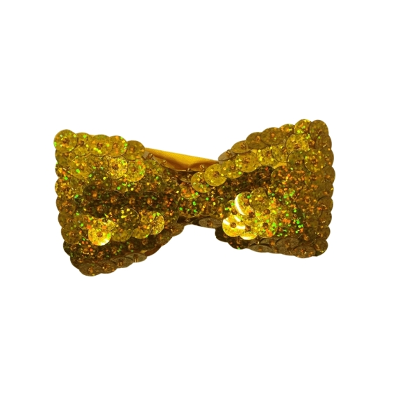 Gold Laser Sequin Bow Tie