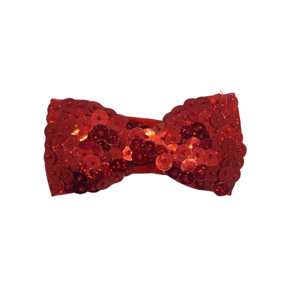 Red Laser Sequin Bow Tie