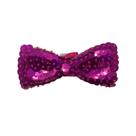 Hot Pink Laser Sequin Bow Tie