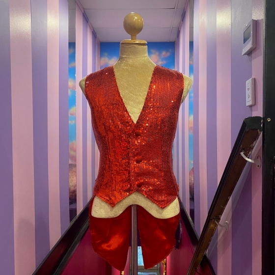 Hire-Red Sequin Tails Vest