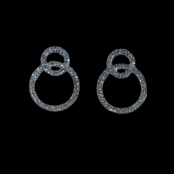 Clear Rhinestone Ring Earrings