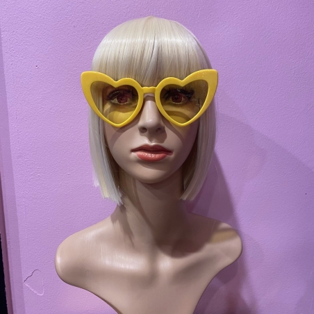 Yellow Heart Shaped Sunglasses