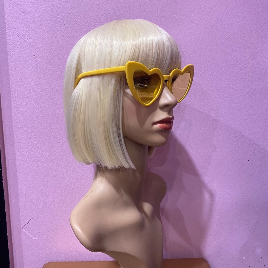 Yellow Heart Shaped Sunglasses