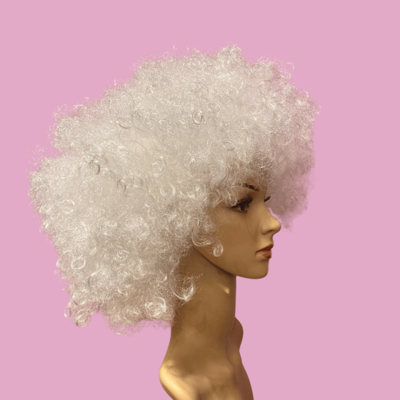 White Deluxe Afro Wig