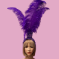 Lace Fountain Feathered Headpiece with 3 Ostrich Feathers