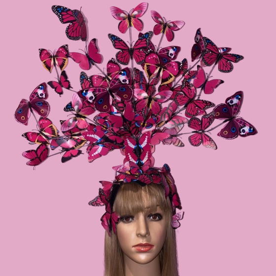 Hot Pink Deluxe Butterfly Headpiece
