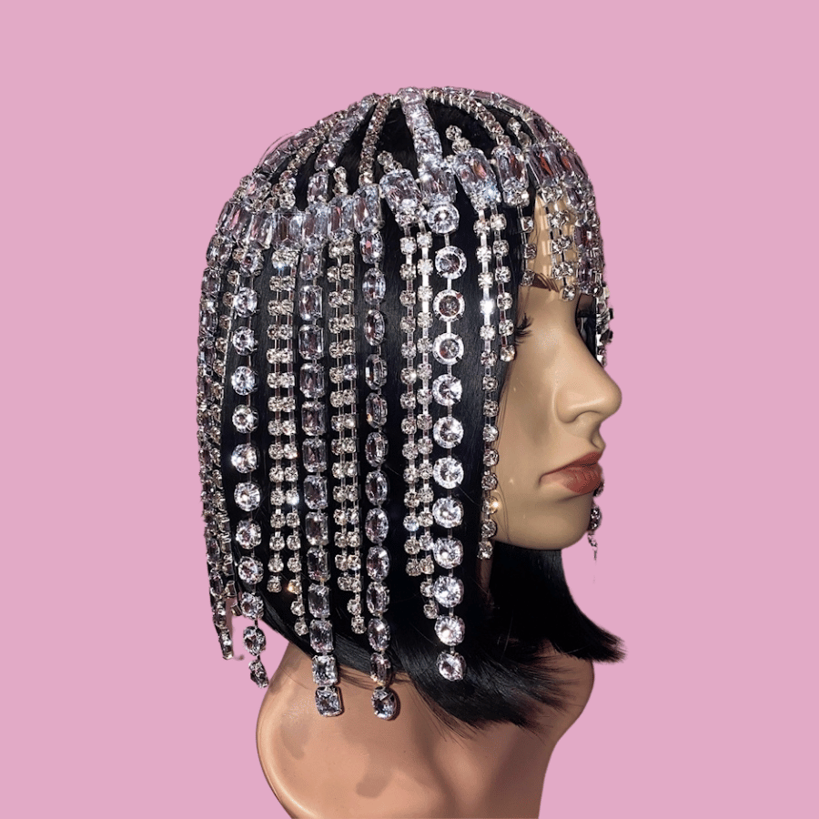 Silver Rhinestone Goddess Headpiece