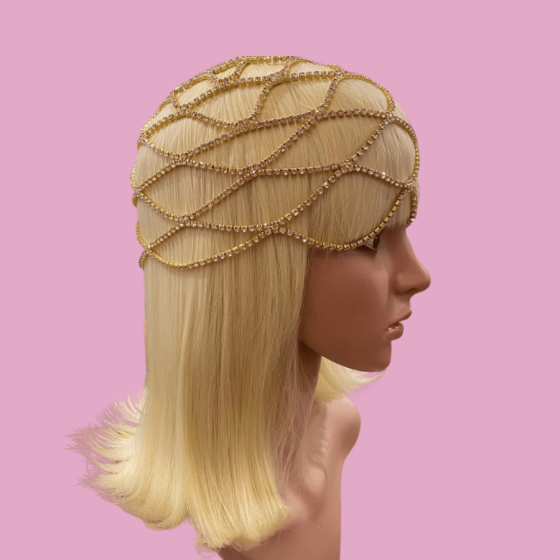 Gold Diamante Net Hair Net Cap