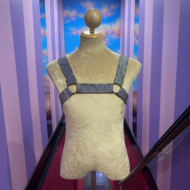 Glitter Elastic Harness With Rings