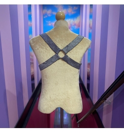 Black / Silver Glitter Elastic Harness With Rings