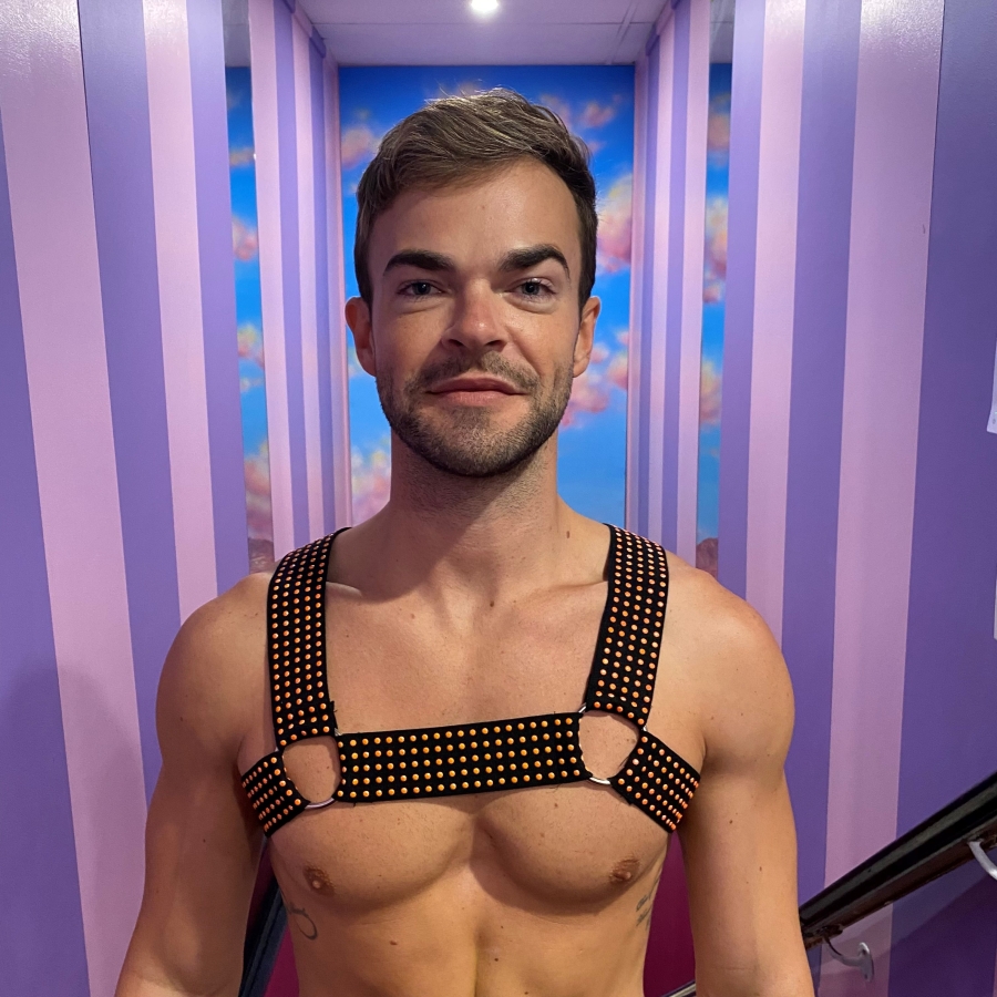 Neon Orange Dot Elastic Harness