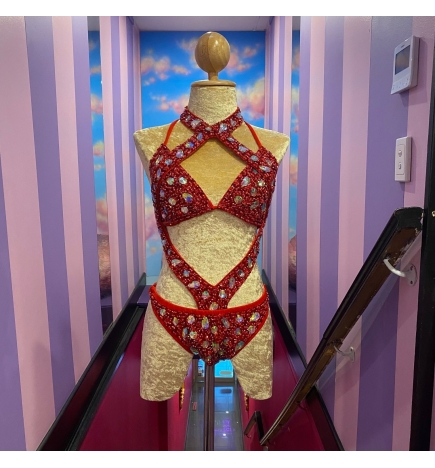 Sequin-Jeweled Bikini Sets with Harness