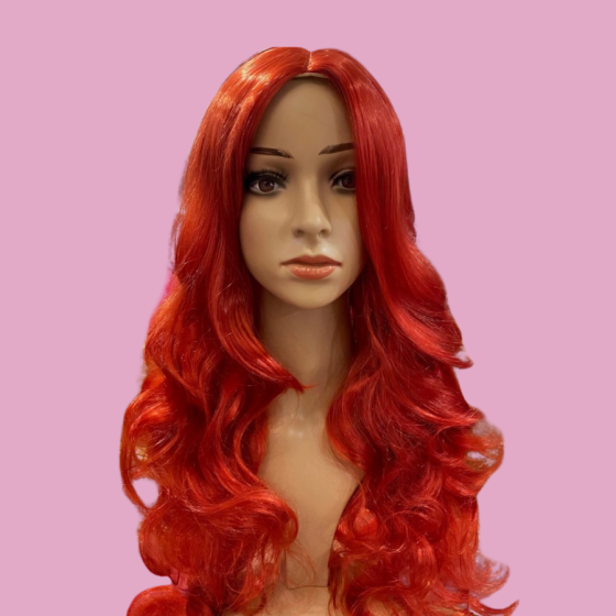 Little Mermaid Red Long Synthetic Wig