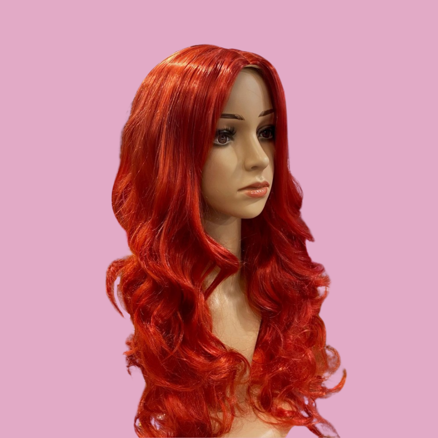 Little Mermaid Red Long Synthetic Wig