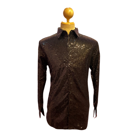 Hire-Black Sequin Shirt