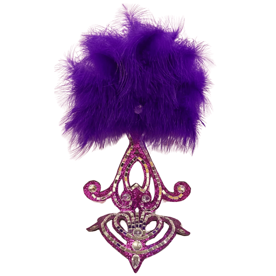 Purple-Silver Mini Showgirl Feathered Headpiece