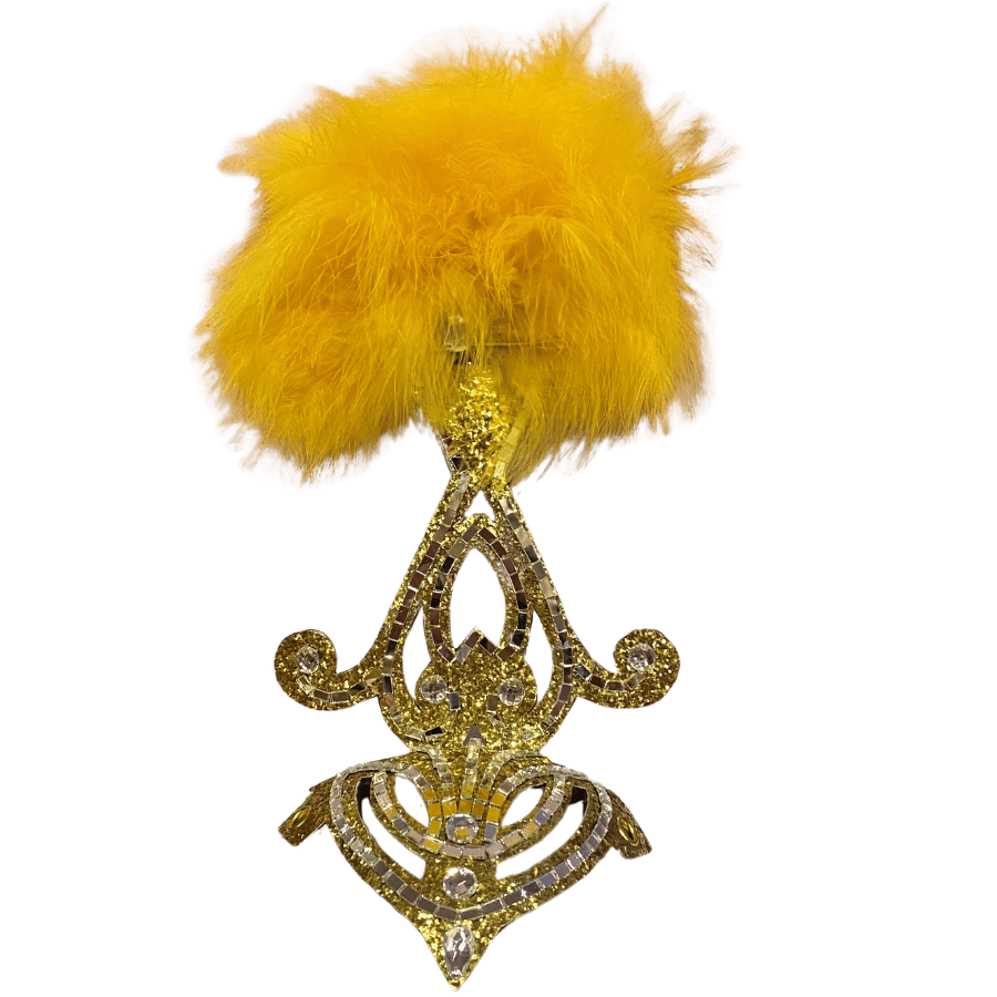 Gold-Yellow Mini Showgirl Feathered Headpiece